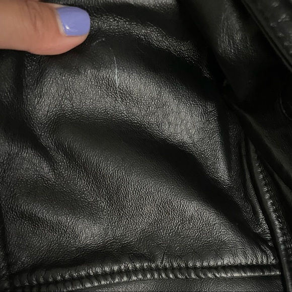 WILSONS LEATHER Genevieve Belted Leather Jacket Large - Picture 9 of 9